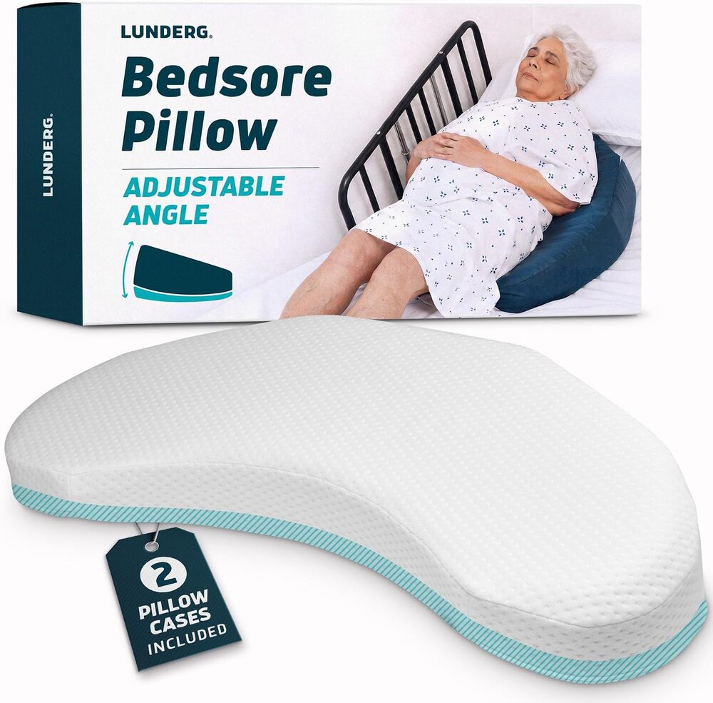 Lunderg Bedsore Pillow Positioning Wedge - with 2 Non-Slip Pillowcases
